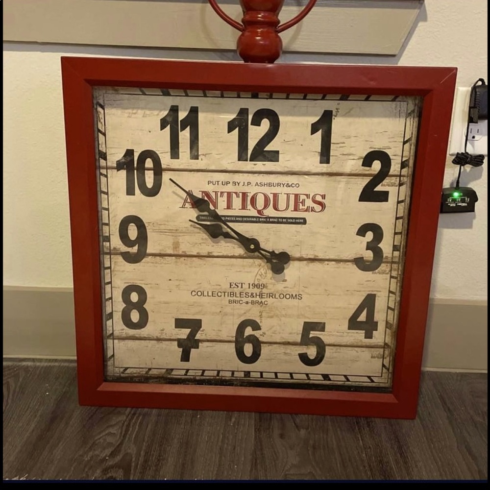 Rustic Red Wall Clock